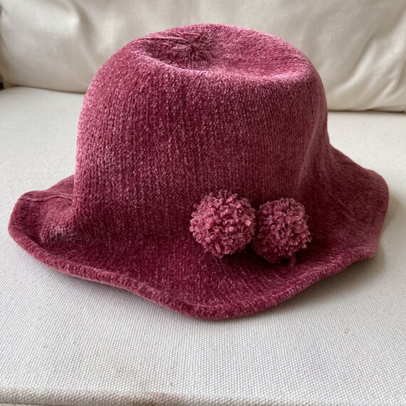 Vintage Purple Chenille Bucket Hat 