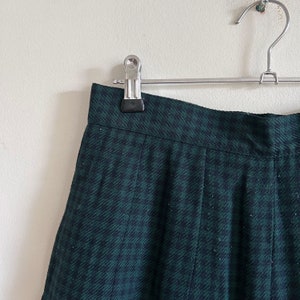 vintage jupe écossaise verte jupe kilt plissée des années 90 pied-de-poule image 8