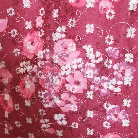 Vintage 60s 70s daisy maxi dress / pink floral go… - image 4