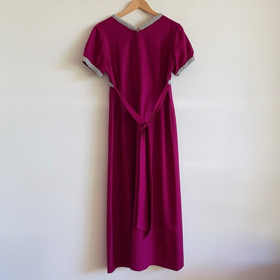 vintage 90s pink purple Dress embelished fuchsia … - image 2