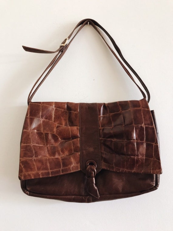 Vintage oroton leather bag // vintage leather satc