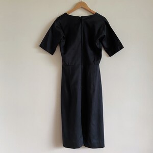 vintage black dress cocktail party formal lbd midi knee length image 2