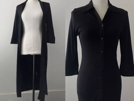 black shirt dress // vintage lbd // vintage black