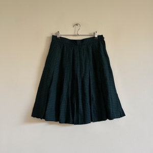 vintage jupe écossaise verte jupe kilt plissée des années 90 pied-de-poule image 2