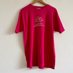 Vintage Retro 90s y2k Pink Tshirt Australia Graphic Diamanté Wa.