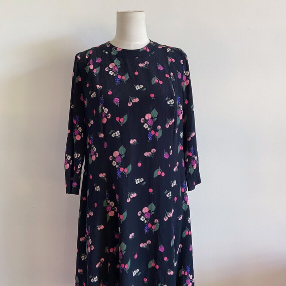 Vintage Ditsy Floral 90s 80s mini dress fruit pri… - image 4