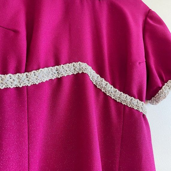vintage 90s pink purple Dress embelished fuchsia … - image 8