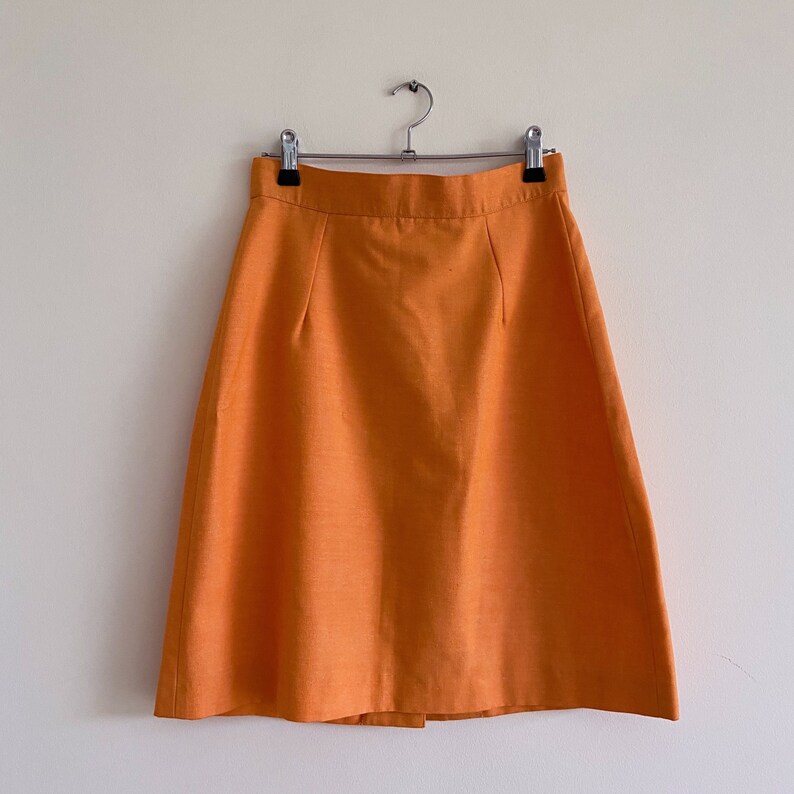 Vintage orange mini skirt 70s 80s 90s button up retro bright | Etsy