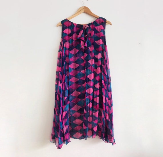 pink blue dress