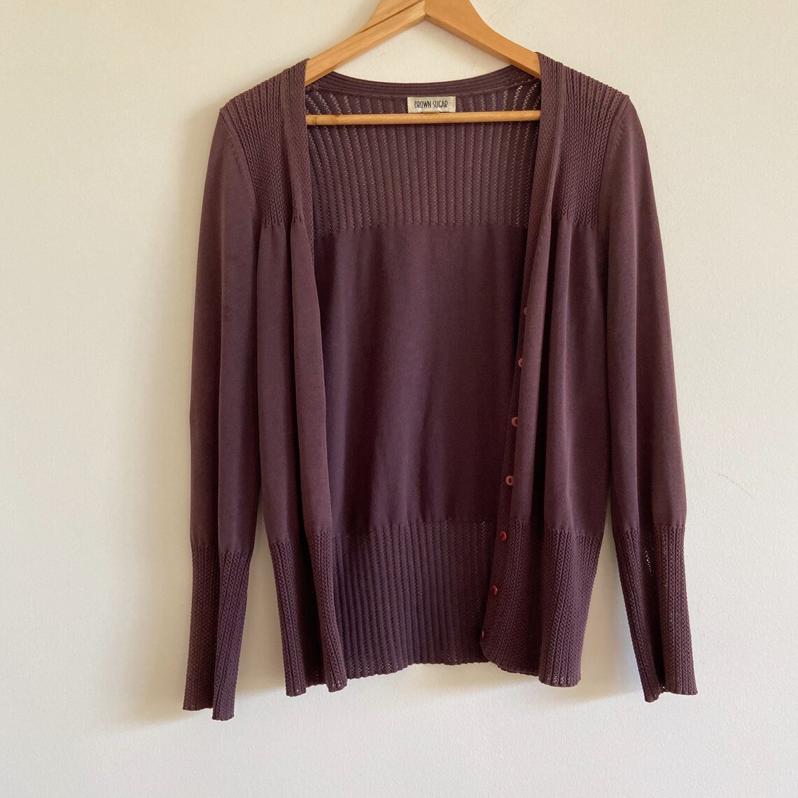 Vintage 90s brown knit cardi cardigan delicate jumper sweater | Etsy