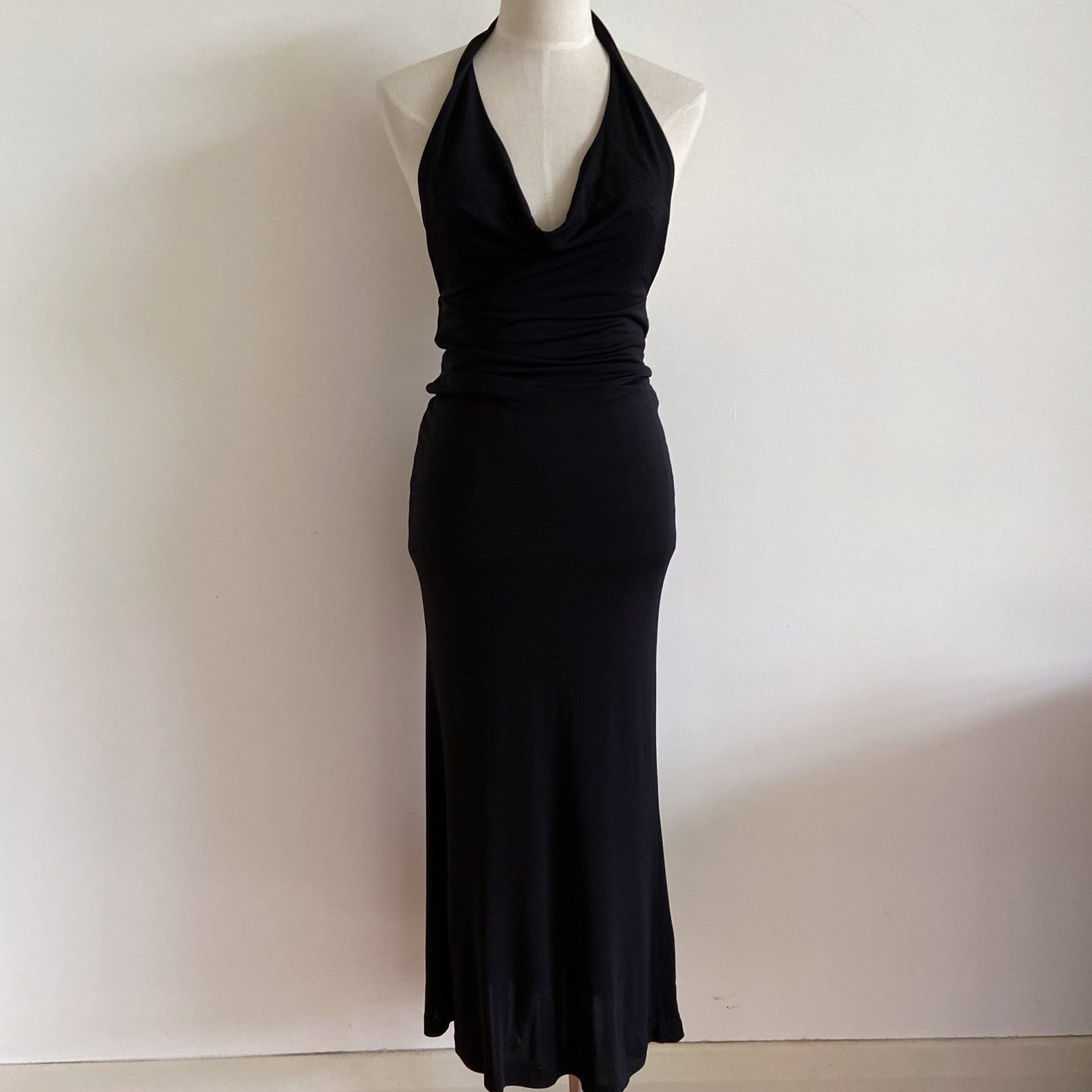 vintage black halter dress