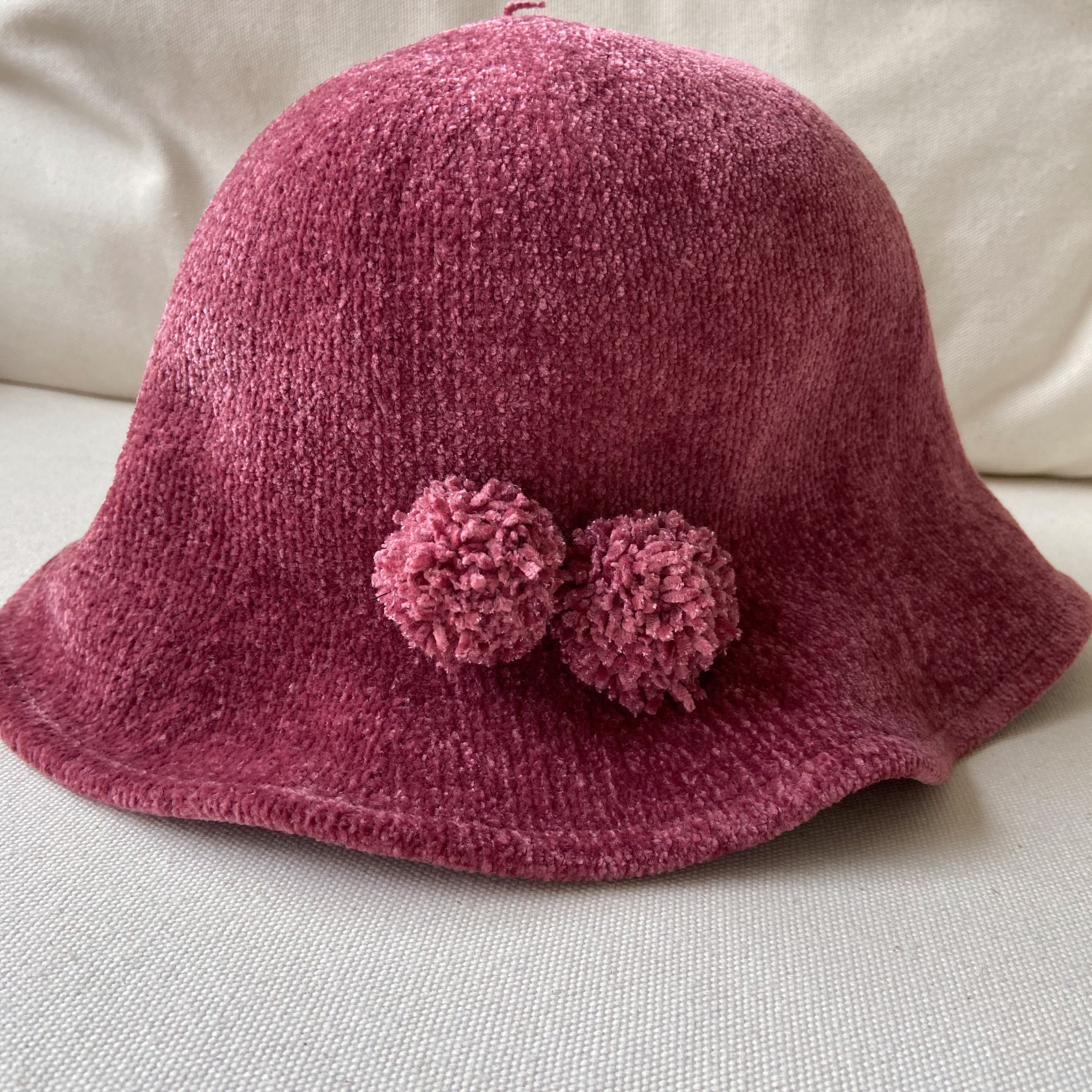 Vintage Purple Chenille Bucket Hat 