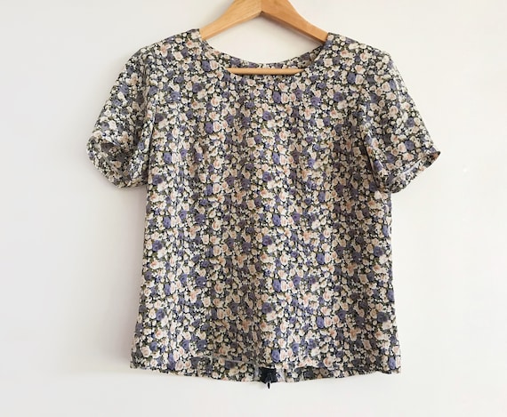 vintage 90s floral blouse shirt top tee tshirt gru