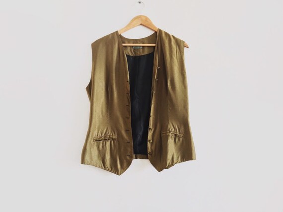 Vintage green vest // vintage vest // olive green