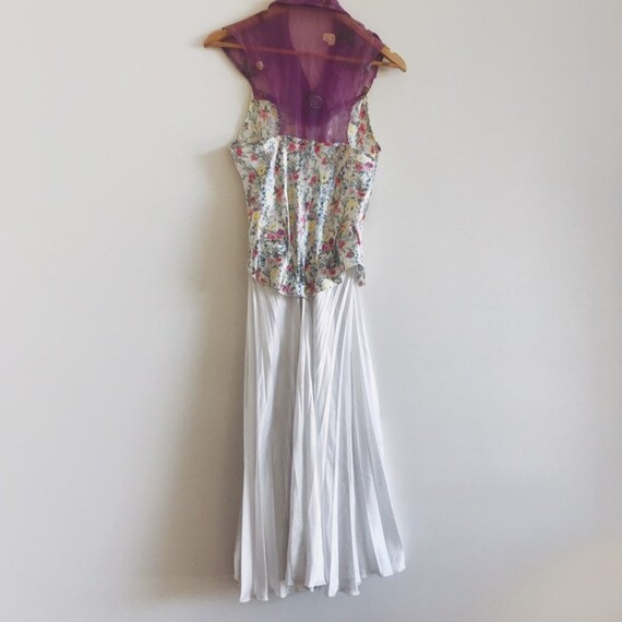 Vintage floral dress // pleated satin dress // vi… - image 5