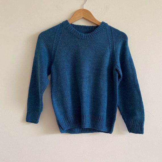 vintage 80s 90s knit jumper blue sweater top knit