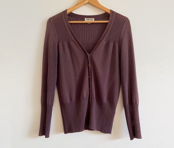vintage 90s brown knit cardi cardigan delicate jum