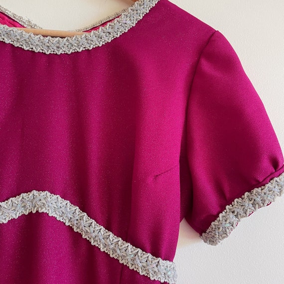 vintage 90s pink purple Dress embelished fuchsia … - image 4