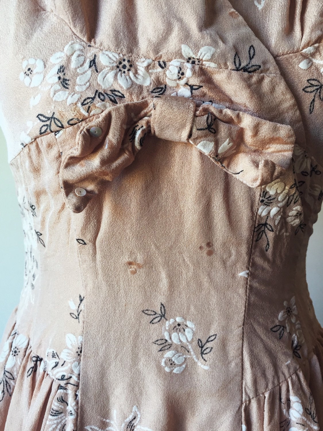Dusty Pink Vintage Dress // Prink Floral Dress // Vintage Sequin Dress ...