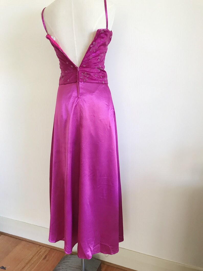 vintage 90s pink purple fuchsia formal dress