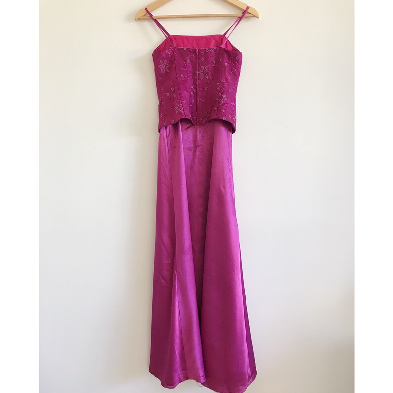 vintage 90s pink purple fuchsia formal dress