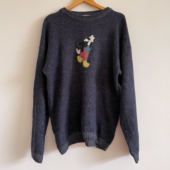 Vintage Retro Mickey Mouse Protege Xl Sweater Jumper Blue