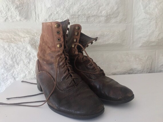 old fashioned lace up boots