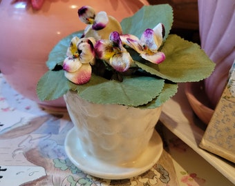 Vintage Brush Pottery Vase Flower Pot Cottage Chic