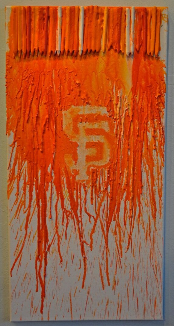 Items similar to San Francisco Giants Melted Crayon Art on Etsy