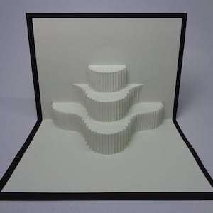 Carte pop-up architecture origamique cascade