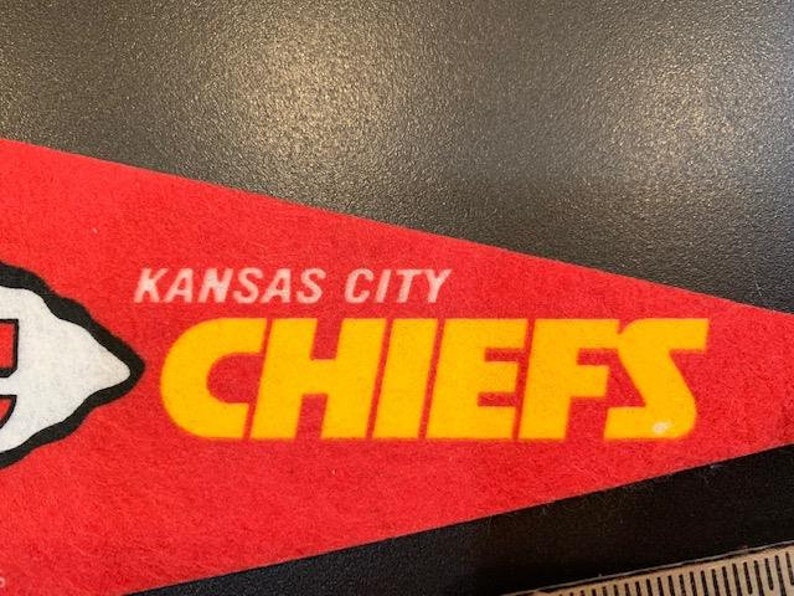 Vintage Kansas City Chiefs Pennant 9 Inch Flag Collectible Banner