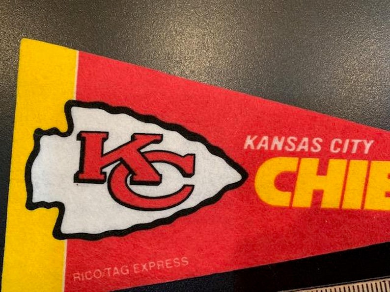 Vintage Kansas City Chiefs Pennant 9 Inch Flag Collectible Banner
