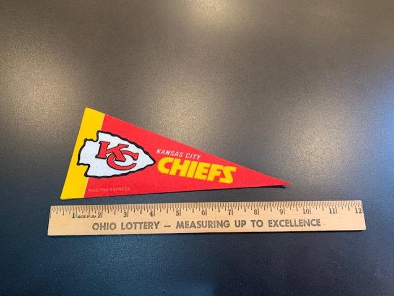Vintage Kansas City Chiefs Pennant 9 Inch Flag Collectible Banner