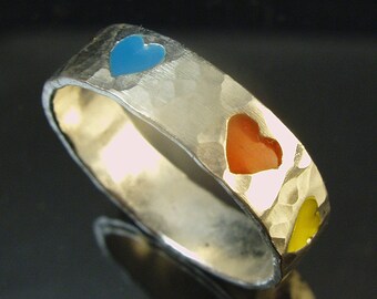 Hearts ring, silver ring, Made To Order  ring,Hearts, Love Ring, valentine, heart, anniversary, gift, JEWELS OF JOY