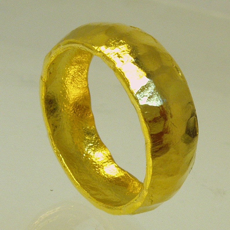 Pure Solid gold wedding band, 24 Karat solid gold ring,100% pure recycled gold, unisex ring, Recycled gold image 3