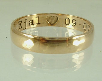 14K Gold ring,Recycled gold,Wedding Band,Man Wedding Band,Woman Wedding Band,Made To Order ring,mens wedding band,Caption ring,engraved ring
