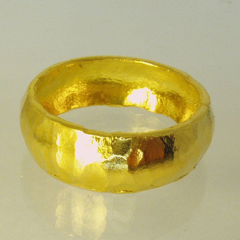 Pure Solid gold wedding band, 24 Karat solid gold ring,100% pure recycled gold, unisex ring, Recycled gold image 1