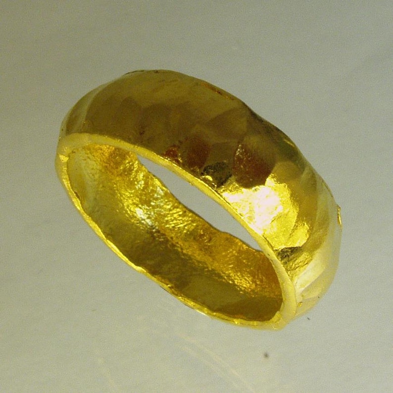 Pure Solid gold wedding band, 24 Karat solid gold ring,100% pure recycled gold, unisex ring, Recycled gold image 2