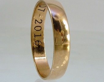 14K Gold ring,Recycled gold,Wedding Band,Man Wedding Band,Woman Wedding Band,Made To Order ring,mens wedding band,Caption ring,engraved ring