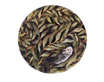 DIGITAL Sea Otter in Kelp Forest Fine Art Print Watercolor Painting Home Decor Ocean Sea Marine Life Circle