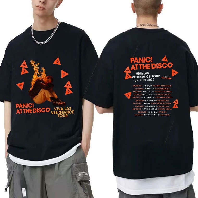 Discover Panic At The Disco Musik Tour 2023 Zweiseitiges T-Shirt