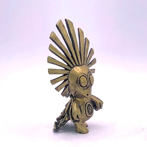 Quetzalcoatl Totem,  Anime Brass Sculpture, Altarpiece Deity, Panthyon, &quot;Walkabout Quetzal&quot;