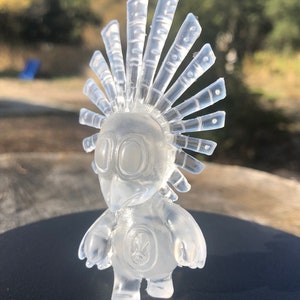 Quetzalcoatl Totem,  Garuda figurine, Altarpiece Deity, clear resin &quot;Walkabout Quetzal&quot;