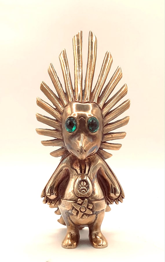 Anime Brass Sculpture, Gold, Altarpiece Deity, "Ketzal"