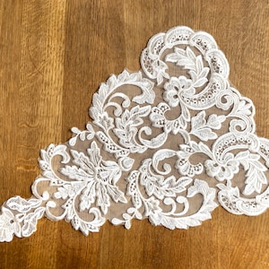 Large lace applique, Applique, Wedding dress, Tulle, Ivory, Lace, Venice lace applique, Venice lace, Bridal