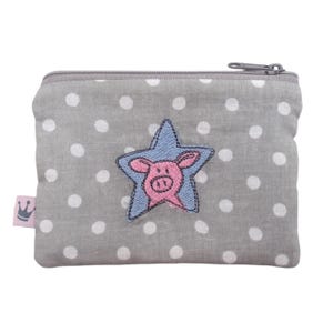 Mini bolsa com zíper «Piggy Star», bolsa com zíper Piglet, porta-moedas, porquinho fofo, porquinho estrela