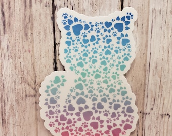 Cat Heart Sticker You Pick Size for Laptops Tumblers and More