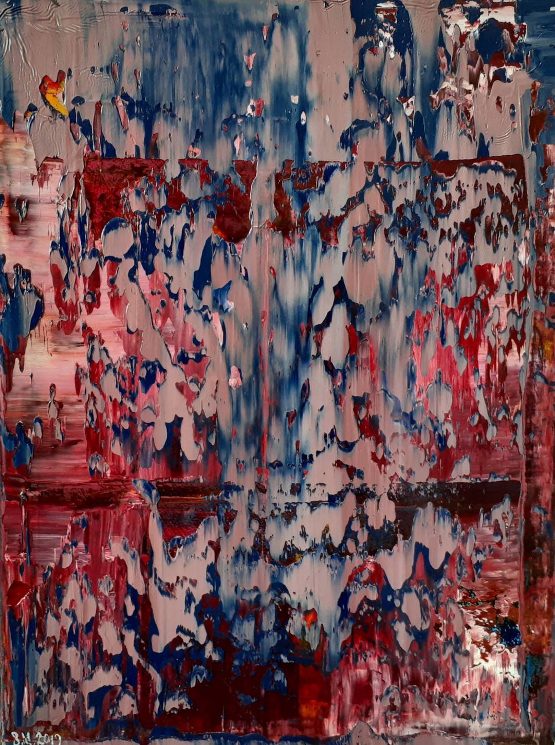 Mushroom Oil Painting Australian Squeegee Art Sale Ready to Hang