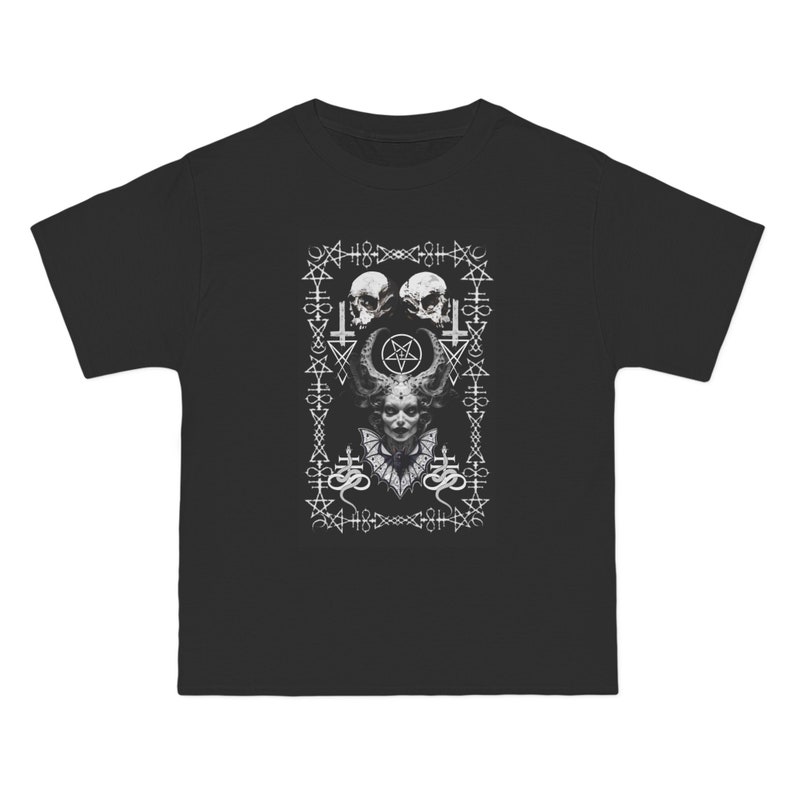 Beefy-t® T-shirt Original Design, Black and White, Goth, Baphomet ...