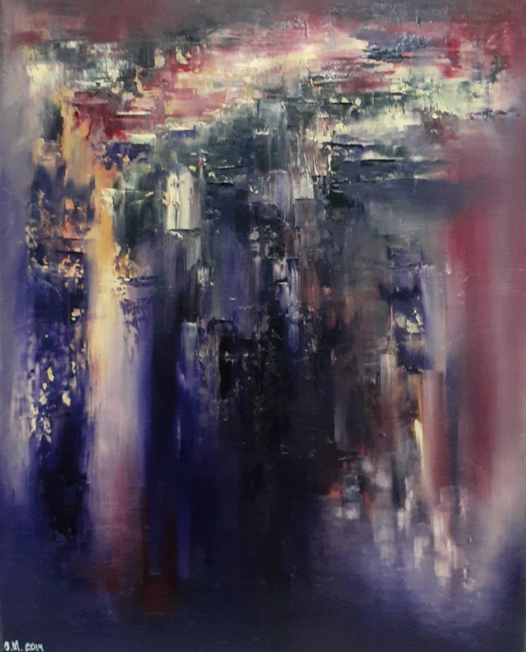 The Mist Beckons Abstract Oil Painting Vertical Stretched Canvas ...